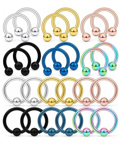 16G Septum Nose Rings Eyebrow lip Rings Lobe Earrings Hoop 316L Surgical Steel Cartilage Helix Tragus Rook Daith Earrings Hoo...