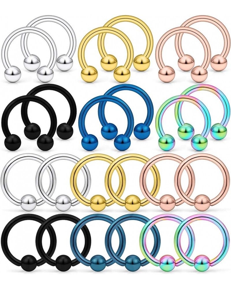 16G Septum Nose Rings Eyebrow lip Rings Lobe Earrings Hoop 316L Surgical Steel Cartilage Helix Tragus Rook Daith Earrings Hoo...