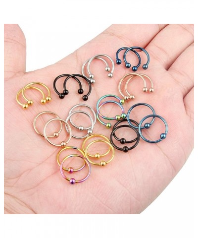 16G Septum Nose Rings Eyebrow lip Rings Lobe Earrings Hoop 316L Surgical Steel Cartilage Helix Tragus Rook Daith Earrings Hoo...