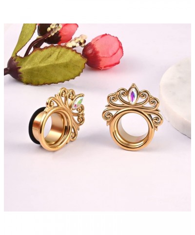 2 PCS Elegant Opal Hypoallergenic Stainless Steel Plugs Ear Gauges Tunnels Piercing Expander Stretchers Fashion Body Jewelry ...