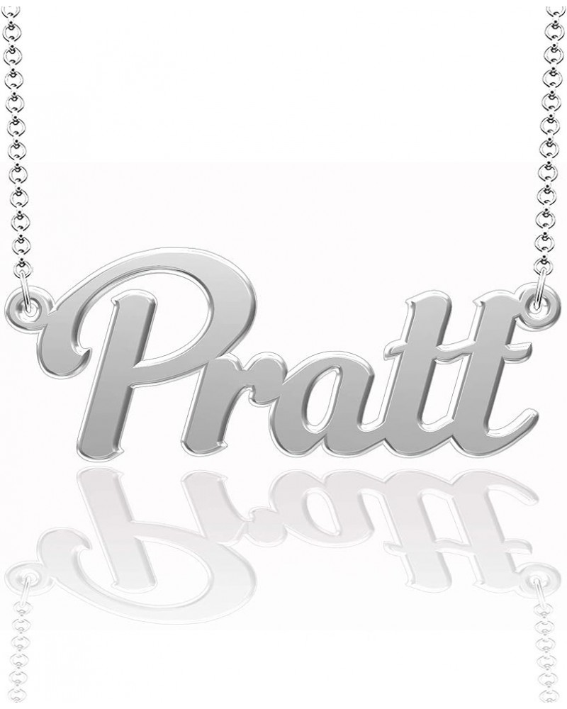 Real Silver Custom Name Necklace Personalized Nameplate Silver Pendant 925 Pratt $13.33 Necklaces