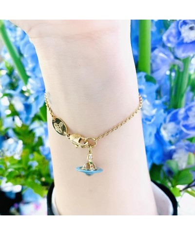 Colorful Saturn Pendant Bracelet Saturn Bracelet for Women Saturn Pendant Bracelet for Girls Punk Style Green $15.40 Bracelets