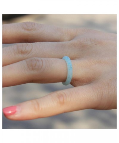 Silicone Stackble Braided Rubber Rings for Women,Glitter Rubber Band,Geometric Silicone Promise Rings,Diamond Pattern,Wave Pa...