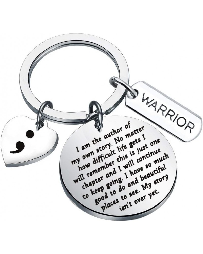 Semicolon Keychain My Story Isn't Over Yet Mental Health Awareness Jewelry Suicide Prevention Awareness Gift Author of My Sto...