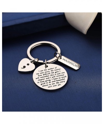 Semicolon Keychain My Story Isn't Over Yet Mental Health Awareness Jewelry Suicide Prevention Awareness Gift Author of My Sto...