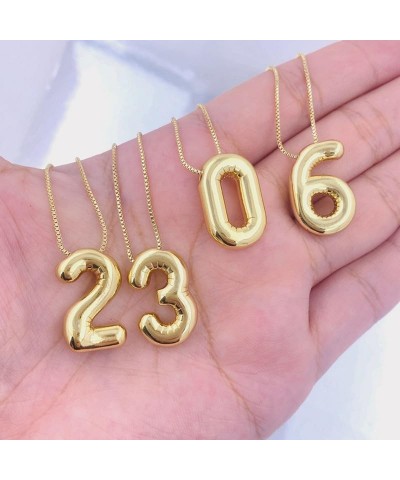 Bubble Letter Necklace for Women, Dainty Balloon Initial Numeric Necklaces 14k Gold Plated Chain Numeric Pendant Alphabet Nec...