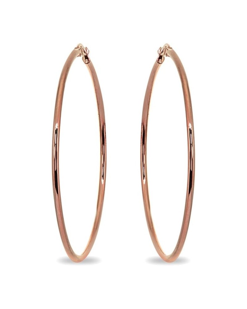 Rose Gold Flash Stainless Steel Round Polished Hoop Earrings for Women Girls (2x25mm-75mm Diameter) 2 1/5-inches,55mm $8.15 E...