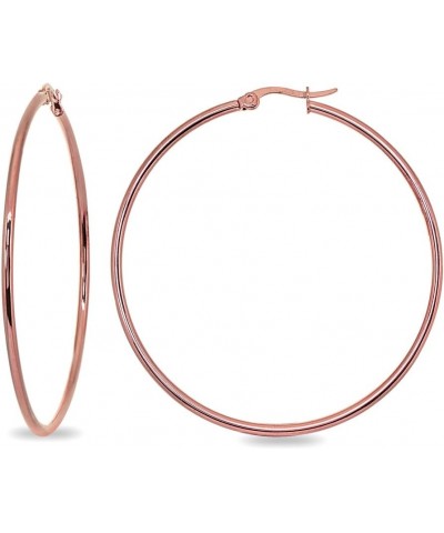 Rose Gold Flash Stainless Steel Round Polished Hoop Earrings for Women Girls (2x25mm-75mm Diameter) 2 1/5-inches,55mm $8.15 E...