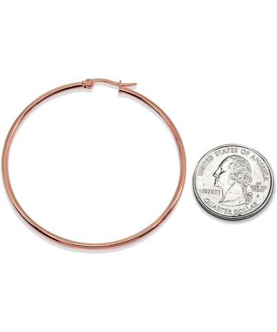 Rose Gold Flash Stainless Steel Round Polished Hoop Earrings for Women Girls (2x25mm-75mm Diameter) 2 1/5-inches,55mm $8.15 E...