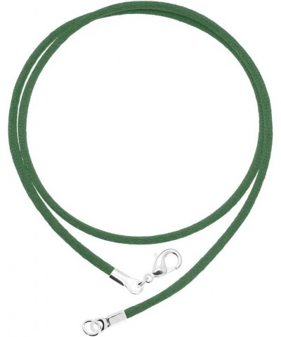 2mm Satin Silk Cord Necklace Chain for Pendant with Durable Silver Clasp - 16" 18" 20" for Men and Women 20 Inch Green $7.83 ...