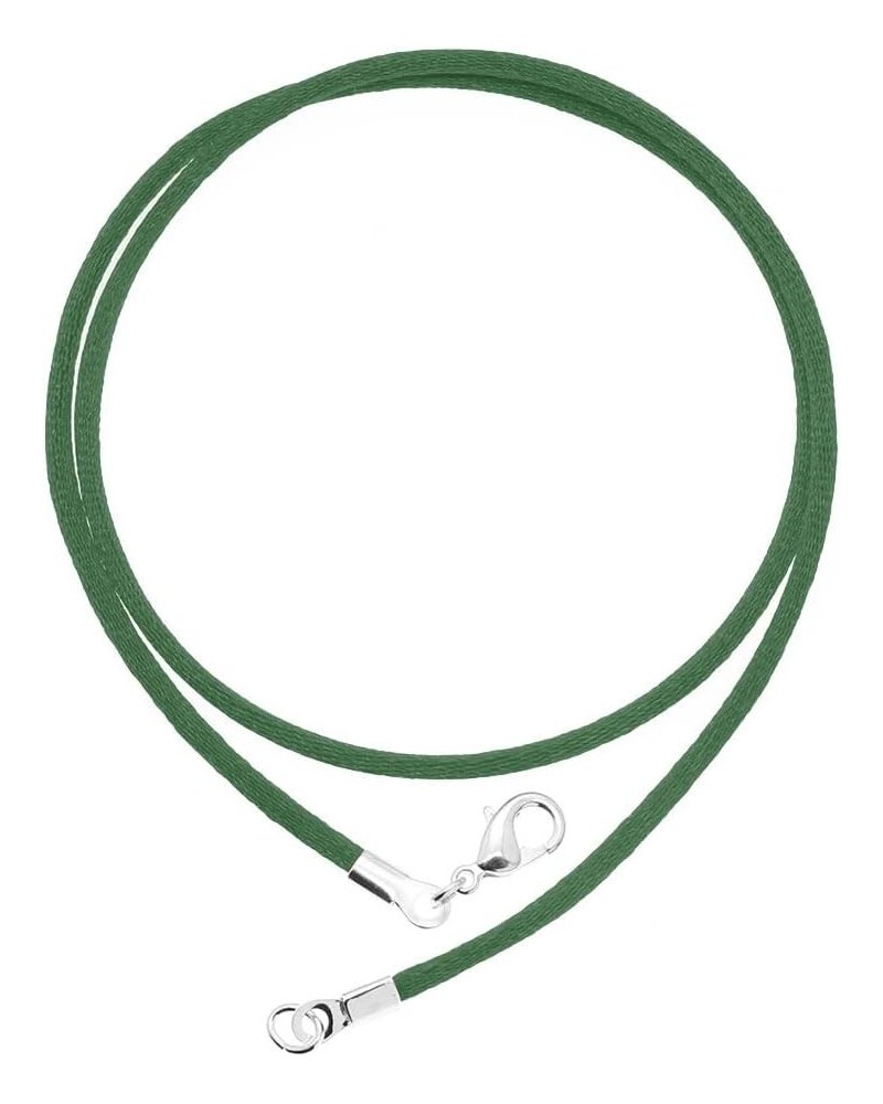 2mm Satin Silk Cord Necklace Chain for Pendant with Durable Silver Clasp - 16" 18" 20" for Men and Women 20 Inch Green $7.83 ...