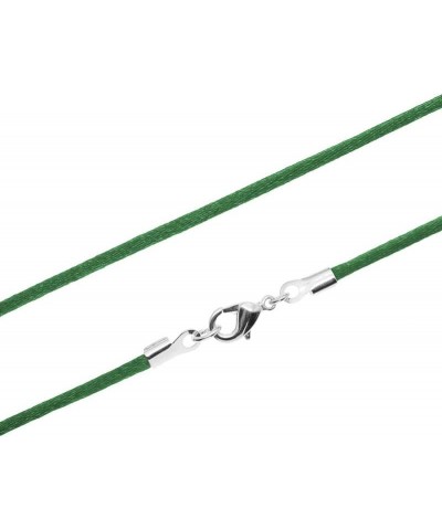 2mm Satin Silk Cord Necklace Chain for Pendant with Durable Silver Clasp - 16" 18" 20" for Men and Women 20 Inch Green $7.83 ...