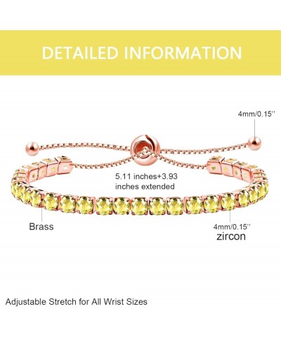 Fashion Adjustable Slider Bolo Clasp Tennis Bracelet for Girls Women Hypoallergenic White Gold Plated Cubic Zirconia Bracelet...