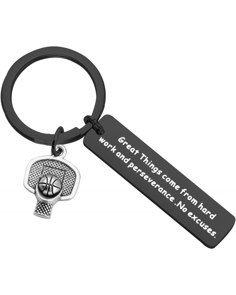 Basketball Player Gift Basketball Lover Keychain Gift For Basketball Team Basketball Black Keychain $10.25 Pendants