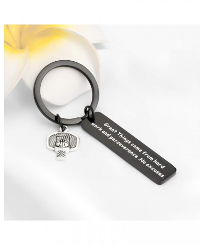 Basketball Player Gift Basketball Lover Keychain Gift For Basketball Team Basketball Black Keychain $10.25 Pendants