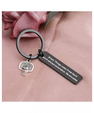 Basketball Player Gift Basketball Lover Keychain Gift For Basketball Team Basketball Black Keychain $10.25 Pendants