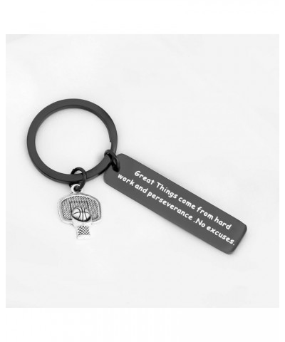 Basketball Player Gift Basketball Lover Keychain Gift For Basketball Team Basketball Black Keychain $10.25 Pendants