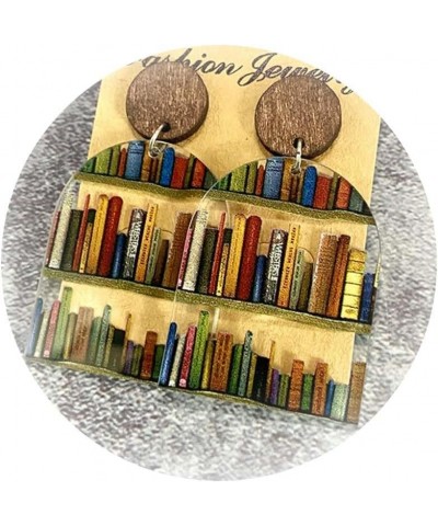 Book Earrings for Women Teacher Earrings Pencil Earrings Funny Earrings for Book Lovers Bookshelf Drop Earrings Teacher Appre...