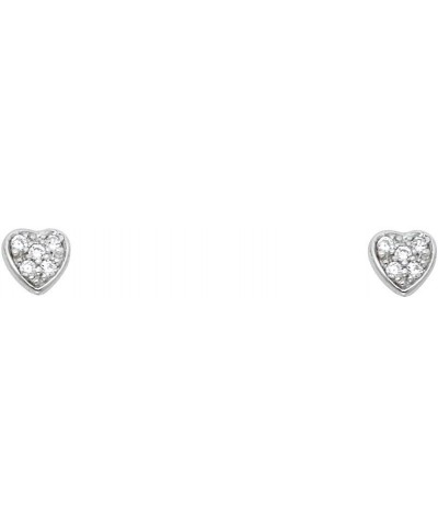 14k White Gold Heart Stud Earrings with Screw Back $30.24 Earrings