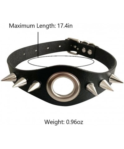 Gothic Choker Necklace, Punk Spike Leather Choker Necklace, Goth Emo Y2k Accessories for Women A-Black $7.79 Necklaces