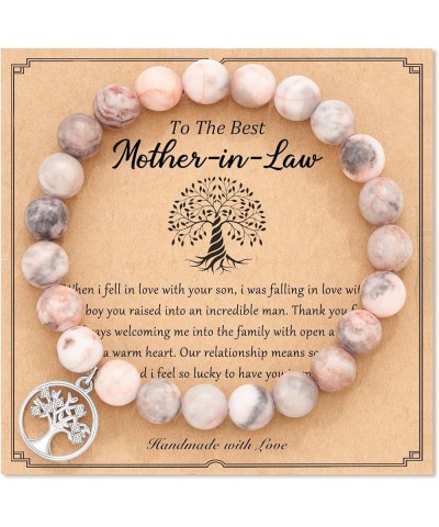 Mothers Day Gifts for Mom, Tree of life Natural Stone Bracelet Gifts for Mom Mother in Law Mother in law-Pink $9.46 Bracelets