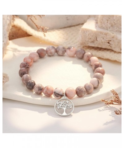 Mothers Day Gifts for Mom, Tree of life Natural Stone Bracelet Gifts for Mom Mother in Law Mother in law-Pink $9.46 Bracelets