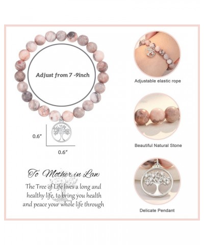 Mothers Day Gifts for Mom, Tree of life Natural Stone Bracelet Gifts for Mom Mother in Law Mother in law-Pink $9.46 Bracelets