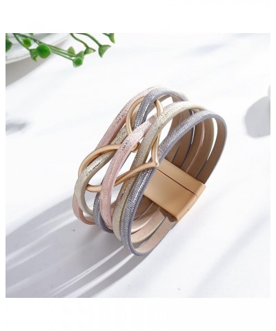 Boho Leather Wrap Bracelets for Women Trendy Teen Girl Gifts Trendy Stuff Multi-layer Love Heart Leather Stackable Boho Cuff ...