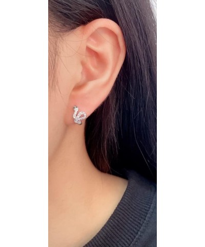 Fashion Snake Cubic Zirconia Sleeper Cuff Small Hoop Earrings for Women Teen Girls Cartilage 925 Sterling Silver Post Tiny Cu...