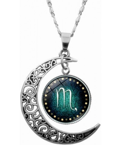 Zodiac Necklace Jewelry Gifts For Women Teen Girls Birthday Astrology Horoscope Sign Crescent Half Moon Pendant Necklace Scor...