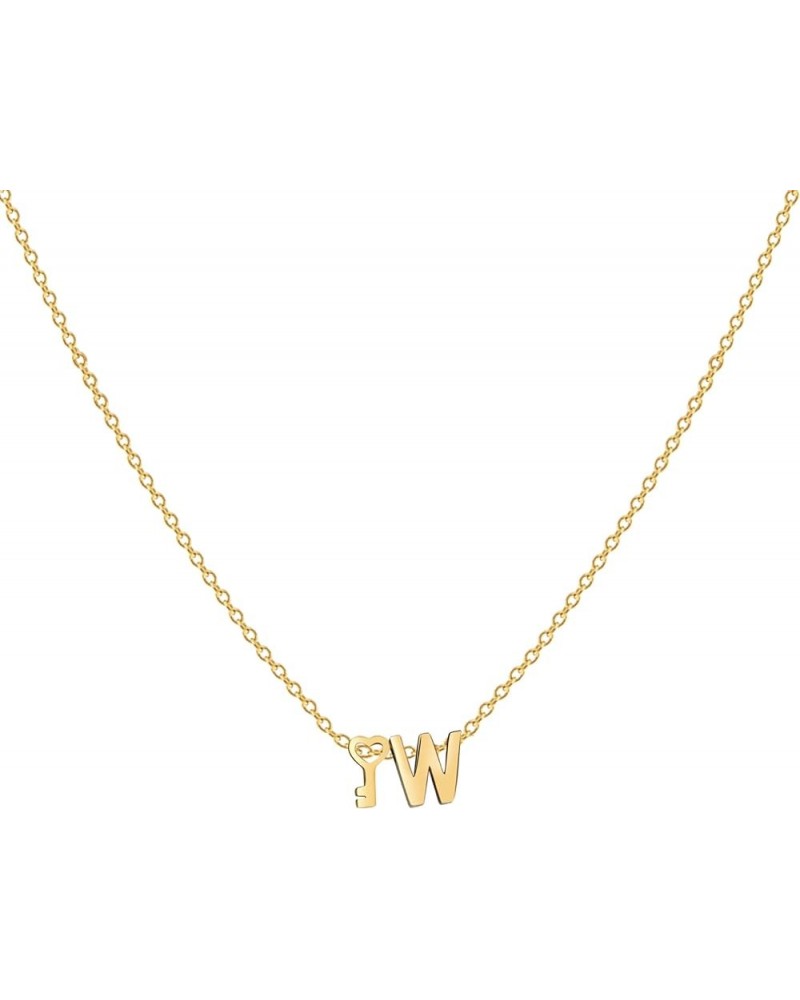 18K Gold Heart Initial Necklace for Women, Stainless Steel Tiny Letter Dainty Key Pendant Necklaces Gift for Girl Gold W $10....