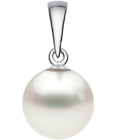 White Freshwater Cultured Pearl Pendant AA+ Quality 14k White Gold 9.5-10.0mm $54.05 Necklaces