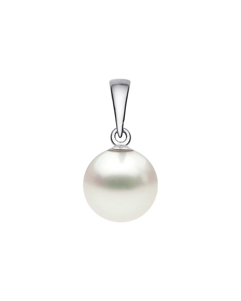 White Freshwater Cultured Pearl Pendant AA+ Quality 14k White Gold 9.5-10.0mm $54.05 Necklaces