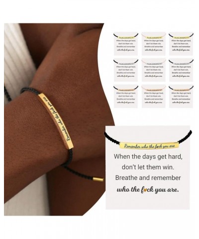 Remember Who The You Are Motivational Tube Bracelet,Personalized Adjustable Braided Rope Bracelets, Engraved Handmade Bracele...