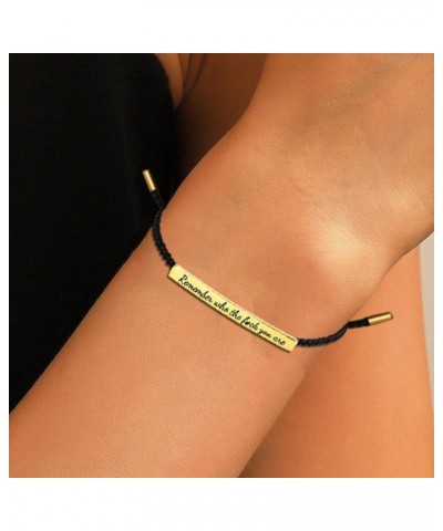 Remember Who The You Are Motivational Tube Bracelet,Personalized Adjustable Braided Rope Bracelets, Engraved Handmade Bracele...