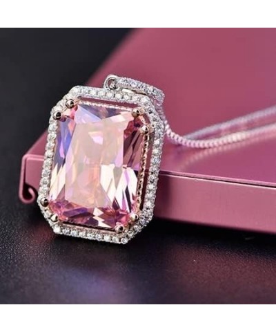 925 Silver Jewelry Sets Pink Quartz Cubic Zircon Ring Earrings Pendant Necklace Jewelry Set Whole Fine Jewelry Only Neckalce ...