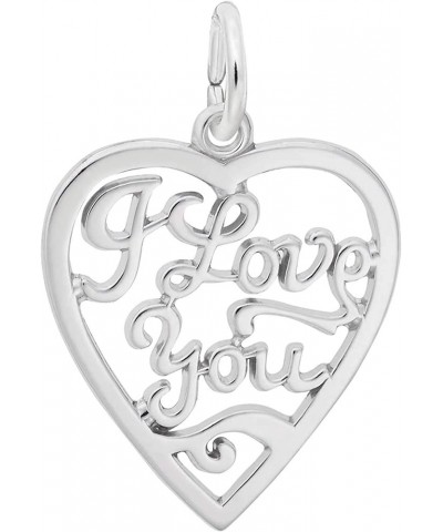 I Love You Charm White Gold $20.54 Bracelets