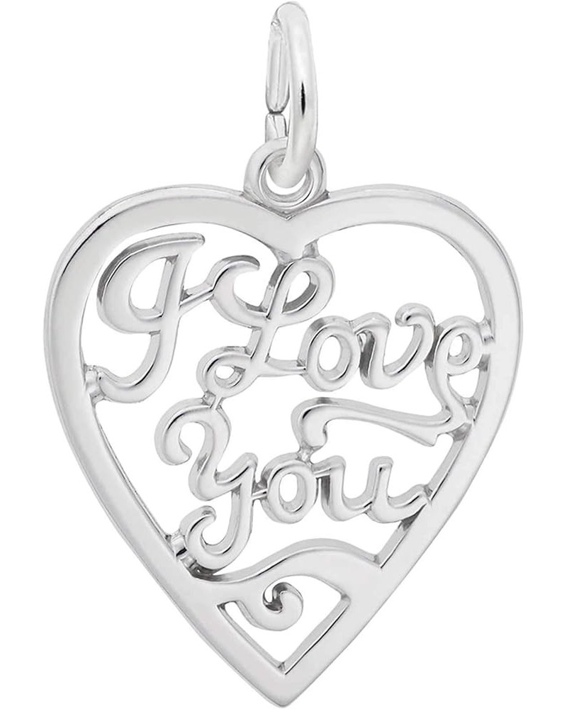 I Love You Charm White Gold $20.54 Bracelets