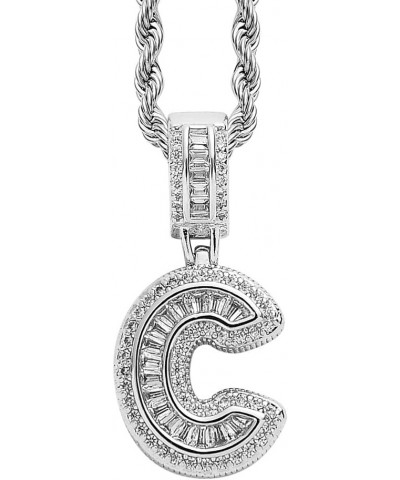 A-Z Alphabet Pendant 18k Gold or Platinum-Plated Monogram Pendant Monogram Jewelry Silver-C $21.41 Necklaces