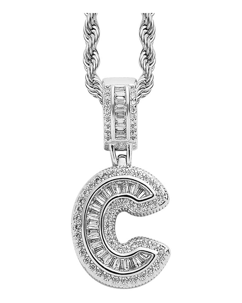 A-Z Alphabet Pendant 18k Gold or Platinum-Plated Monogram Pendant Monogram Jewelry Silver-C $21.41 Necklaces