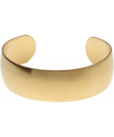 Bracelet Cuff – Made of Raw Brass – Adjustable, Open Bangle for Men and Women - Flat Style, 25-Inch Wide – Minimalist Design ...