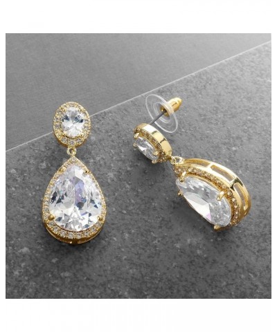 Cubic Zirconia Pierced or Clip-On Bridal Earrings, Precision Cut CZ Crystals, Bold Dangle Earring for Brides, Jewelry for Wed...