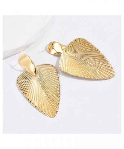 Gold Statement Earrings for Women Girls Elagent Large 3D Geometric Dangle Earrings Bohemian Punk Round Disc Ginkgo Leaf Heart...