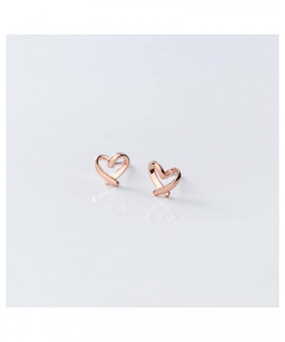 Twist Knot Love Heart Eternity Small Stud Earrings for Women Little Girls Cute Cartilage Sterling Silver Helix Piercing Studs...