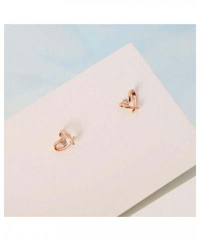 Twist Knot Love Heart Eternity Small Stud Earrings for Women Little Girls Cute Cartilage Sterling Silver Helix Piercing Studs...