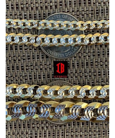 Real solid 925 sterling silver & 14k gold diamond cut flat miami cuban bracelet (3-11mm) WIDTH: 3MM TWO-TONE $44.65 Bracelets