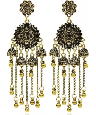 Gold Indian Earrings Traditional Jhumka Earrings Vintage Ethnic Long Dangle Earrings Jewelry Gifts for Women Girls Gold $7.79...