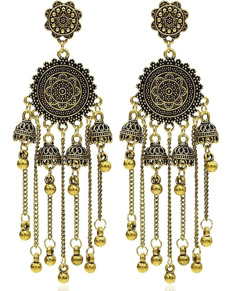 Gold Indian Earrings Traditional Jhumka Earrings Vintage Ethnic Long Dangle Earrings Jewelry Gifts for Women Girls Gold $7.79...