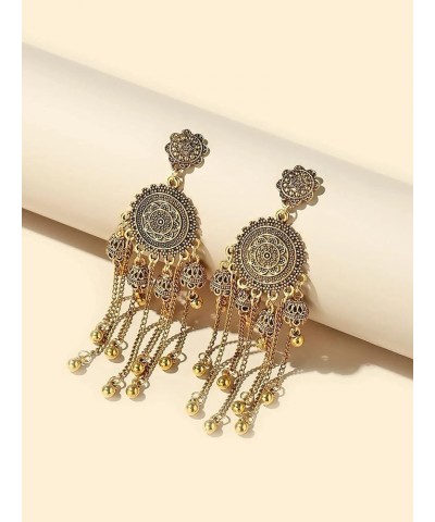 Gold Indian Earrings Traditional Jhumka Earrings Vintage Ethnic Long Dangle Earrings Jewelry Gifts for Women Girls Gold $7.79...