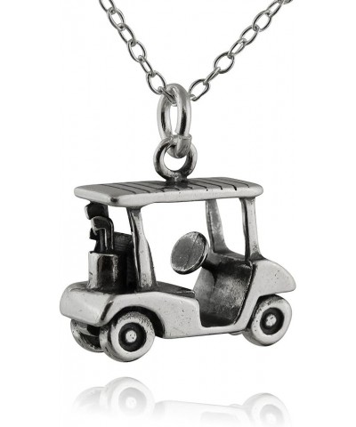 Small and Dainty 925 Sterlin Silver Sports Charm Necklaces GOLF CART $16.66 Necklaces